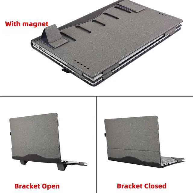 Alt view image 4 of 5 - Laptop Case for HP Pavilion Laptop 15-eg3097nr 15t-eg 15z-eh 15-eh Envy X360 15-ED 15-EE 15.6" Protective Case Design Removable Leather Case with Stand (15.6-inch, Light Grey)