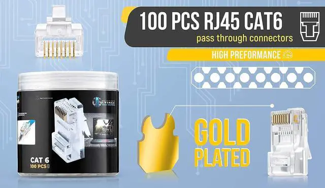 Alt view image 2 of 5 - Bundle  2 items: RJ45 Crimp Tool + 100 Pack of Cat6 Pass Through Connectors.