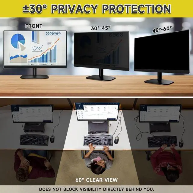 Alt view image 3 of 5 - 27 Inch Privacy Screen Protector, Anti Glare & Anti Scratch Screen Filter Compatible with 27" Sceptre/ViewSonic/Philips/Dell/Asus/Acer/Aoc/HP/LG/Lenovo/Samsung Computer with 16:9 Aspect Ratio