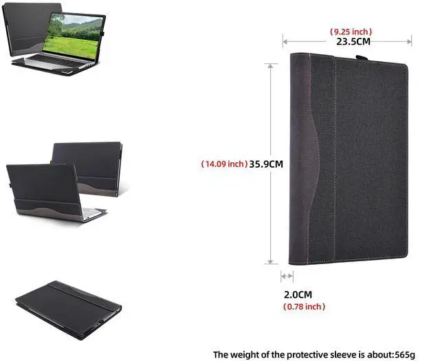 Alt view image 2 of 5 - Laptop Cover for Hp ProBook 450 G10 G9 G8 2023-2021 / ProBook 455 G10 G9 G8/ 650-G8 / Yoga c740 15.6" Inspiron 3515 3511 HP Envy X360 15-ed 15-ee 15-ep Case(15.6inch, Gray-Black)