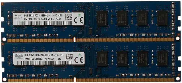 Main image of Hynix Original 16GB kit (2 x 8GB), 240-pin DIMM,Unbuffered, Non ECC, DDR3 PC3-12800 Desktop Memory Module