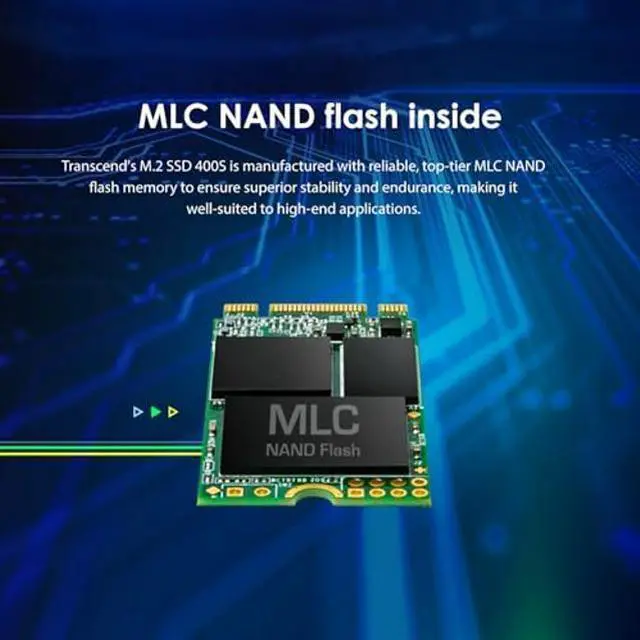 Alt view image 4 of 5 - Transcend 128GB MTS400S M.2 2242 SATA III SSD, Internal Solid State Drive, Compatible with Laptop & PC Desktop, B+M Key, Dram Cache, MLC - TS128GMTS400S