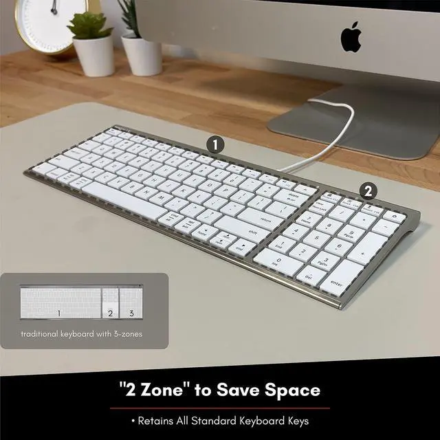 Alt view image 2 of 5 - Macally Compact Wired Keyboard and a Vertical Laptop Stand, Designed to Save Space