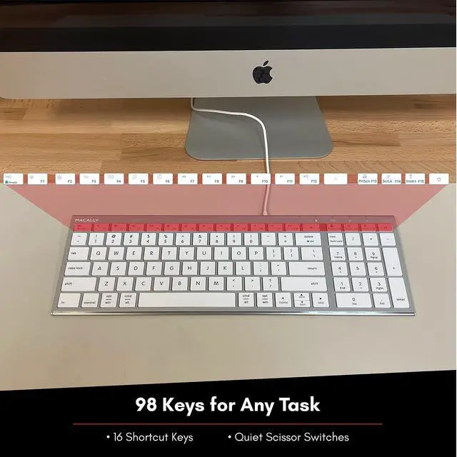 Alt view image 3 of 5 - Macally Compact Wired Keyboard and a Vertical Laptop Stand, Designed to Save Space