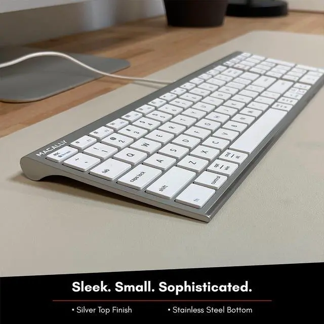 Alt view image 4 of 5 - Macally Compact Wired Keyboard and a Vertical Laptop Stand, Designed to Save Space