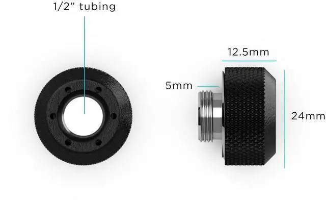 Alt view image 3 of 3 - PrimoChill 1/2in. Rigid RevolverSX Series Fitting - 6 Pack - Toxic Candy