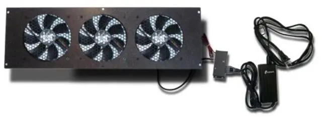 Main image of Coolerguys Pre-Set Thermal Controlled Cooling Kits for Cabinets, AV, and Components (Triple 120mm, Thermal Plastic)