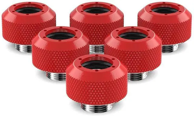 Main image of PrimoChill 1/2in. Rigid RevolverSX Series Fitting - 6 Pack - Razor Red