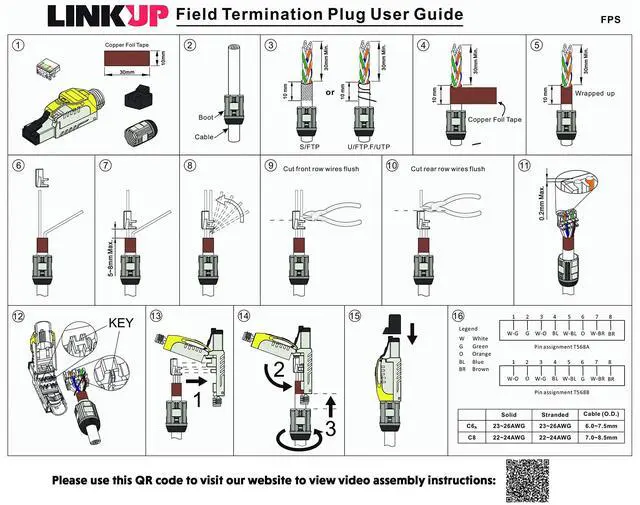 Alt view image 5 of 5 - LINKUP - RJ45 Connectors Cat6A (6 Pack) Shielded Zinc-Alloy Housing Modular Termination Plug | 10G Easy Internet Tool Free Plugs | for Cat6A up to 22AWG Solid Bulk S/FTP Ethernet Cable [Green]