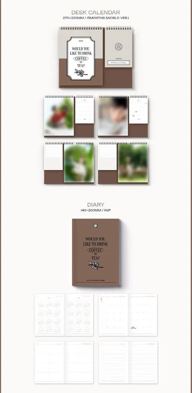 Alt view image 3 of 5 - FANTAGIO ASTRO - 2022 SEASON'S GREETINGS+Extra Photocards Set (COFFEE ver.)