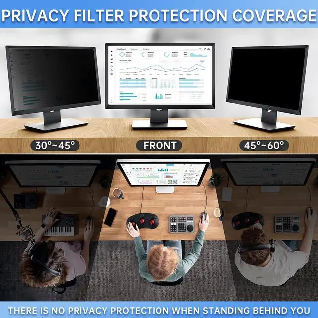 Alt view image 3 of 5 - Privacy Screen Filter for 27 inch Widescreen Monitors-Privacy Screen for Computer Monitor-Computer Privacy Screen(16:9 23.5x13.23)