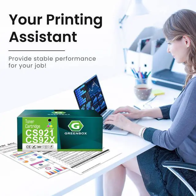 Alt view image 4 of 5 - GREENBOX Remanufactured CS92X CS921 Toner Cartridge Replacement for Lexmark 76C00K0 76C0C0 76C00M0 76C00Y0 for CS92X CS920 CS923 CX920 CX921 CX922 CX923 CX924 Printer(4 Pack)