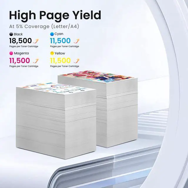 Alt view image 3 of 5 - GREENBOX Remanufactured CS92X CS921 Toner Cartridge Replacement for Lexmark 76C00K0 76C0C0 76C00M0 76C00Y0 for CS92X CS920 CS923 CX920 CX921 CX922 CX923 CX924 Printer(4 Pack)