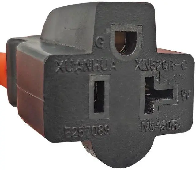 Alt view image 4 of 5 - Fullsky FC-14552T Male 30A dryer plug 14-30P to 5-15R or 5-20R adapter 4 prong to 3 prong 20A output 125V