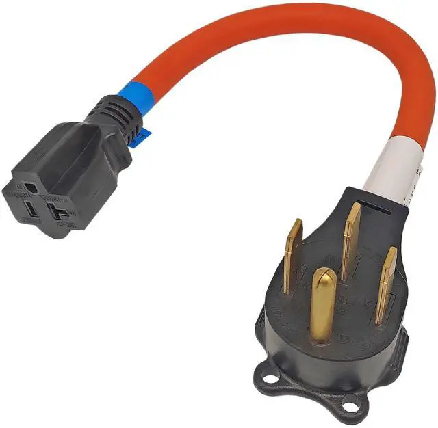 Main image of Fullsky FC-14552T Male 30A dryer plug 14-30P to 5-15R or 5-20R adapter 4 prong to 3 prong 20A output 125V