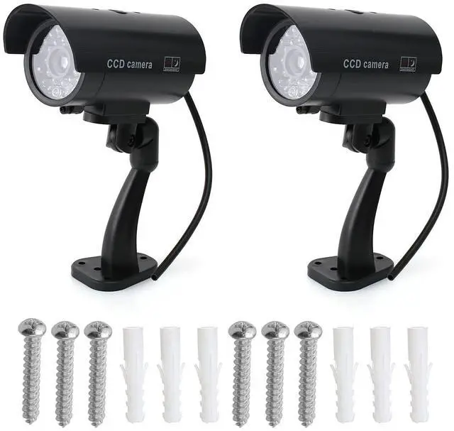 Main image of Othmro Fake Security Camera Plastic Dummy Camera CCTV Battery Powered Surveillance System for Home Outdoor Indoor Protect Your Homes,Retail Shops and Business Black 2Pcs