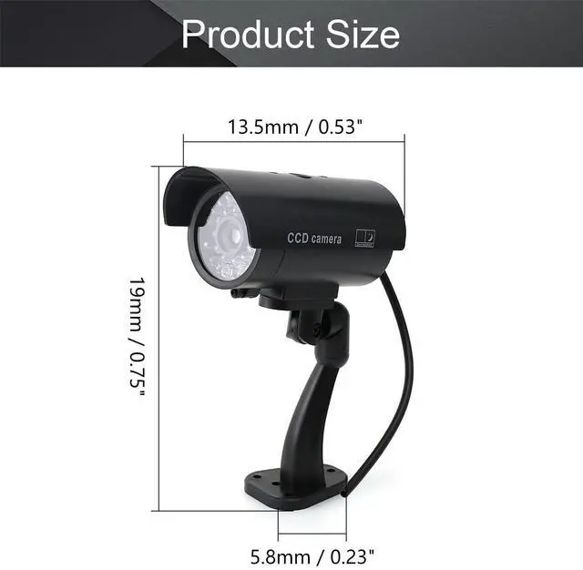 Alt view image 2 of 5 - Othmro Fake Security Camera Plastic Dummy Camera CCTV Battery Powered Surveillance System for Home Outdoor Indoor Protect Your Homes,Retail Shops and Business Black 2Pcs