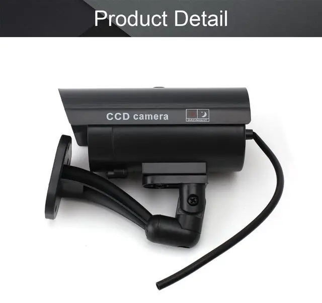 Alt view image 3 of 5 - Othmro Fake Security Camera Plastic Dummy Camera CCTV Battery Powered Surveillance System for Home Outdoor Indoor Protect Your Homes,Retail Shops and Business Black 2Pcs