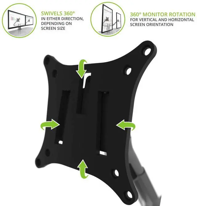 Alt view image 3 of 5 - Kanto DMS2000S Dual-Monitor Desktop Mount for 17-inch to 30-inch Displays | Silver