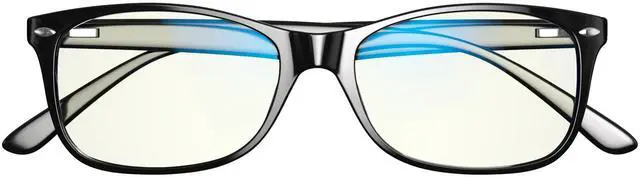 Main image of Swanwick Blue Light Blocking Glasses for Women, Men Anti Eyestrain Headache for Computer, Gaming, TV, Phone Screen. Sleep Aid. Classic Day Swannies (Small, Black)