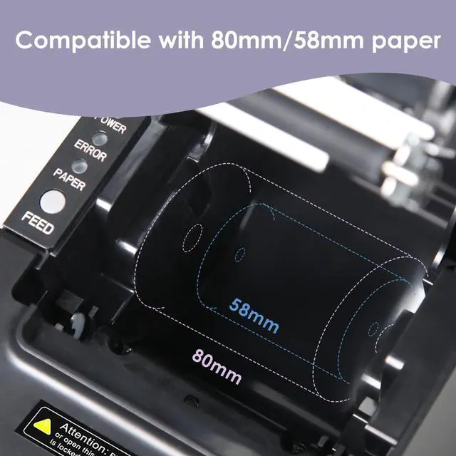 Alt view image 2 of 5 - NUCOUN Receipt Printer VCP-80 80mm Thermal Receipt Printer, Serial USB Network Cash Box Interface (80 mm)Connect VC-7 VC-3 Bill Value Counter with RS-232 Cable
