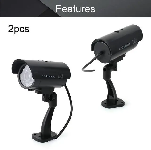 Alt view image 4 of 5 - Othmro Fake Security Camera Plastic Dummy Camera CCTV Battery Powered Surveillance System for Home Outdoor Indoor Protect Your Homes,Retail Shops and Business Black 2Pcs