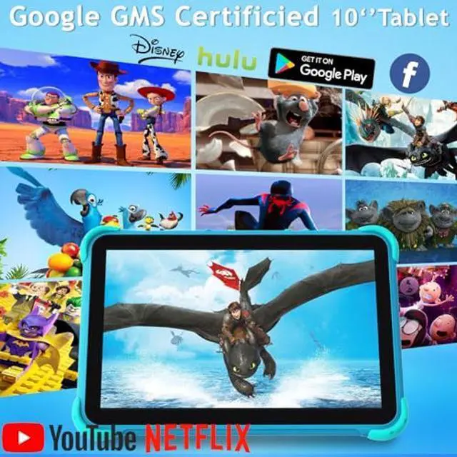 Alt view image 3 of 5 - YINOCHE Kids Tablet 10 inch Tablet for Kids 5G WiFi Toddler Tablets with Case Parental Control Dual Camera 32GB Kids Tablets Educational App Preloaded Support YouTube Neflix (Blue)