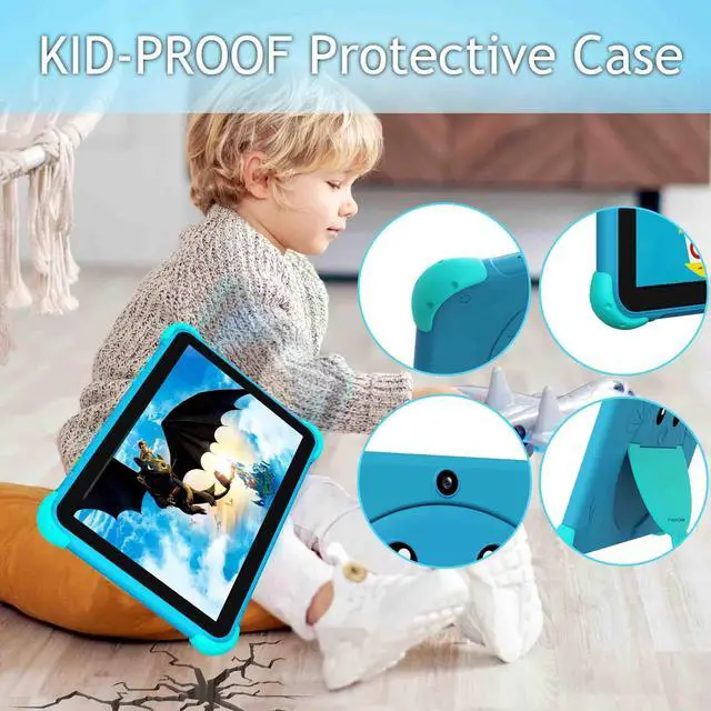 Alt view image 5 of 5 - YINOCHE Kids Tablet 10 inch Tablet for Kids 5G WiFi Toddler Tablets with Case Parental Control Dual Camera 32GB Kids Tablets Educational App Preloaded Support YouTube Neflix (Blue)