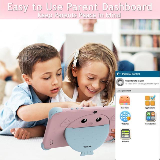 Alt view image 3 of 5 - YINOCHE Kids Tablet 10 inch, Android Toddler Tablet for Kids with Case, Dual Cameras, Parental Control,Pre-intalled Apps, 32GB (512TB TF Card Expandable),Great Gift for Toddlers and Children (Pink)