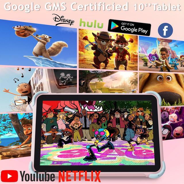 Alt view image 4 of 5 - YINOCHE Kids Tablet 10 inch, Android Toddler Tablet for Kids with Case, Dual Cameras, Parental Control,Pre-intalled Apps, 32GB (512TB TF Card Expandable),Great Gift for Toddlers and Children (Pink)