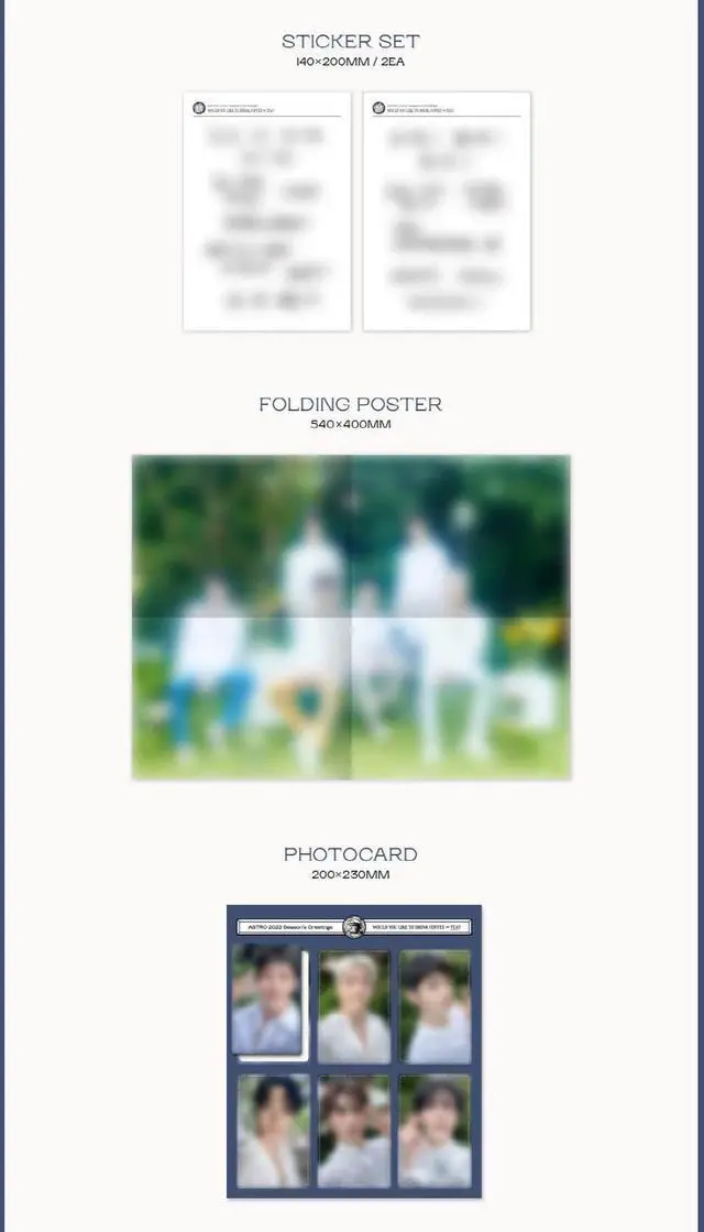 Alt view image 5 of 5 - FANTAGIO ASTRO - 2022 SEASON'S GREETINGS+Extra Photocards Set (TEA ver.)
