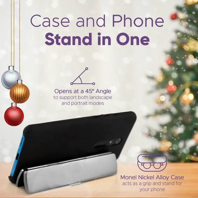 Alt view image 3 of 5 - Slender Eyes Compact Reading Glasses With Ultra-High Optical Quality Frame and Lenses, Includes Case that Acts as Phone Stand