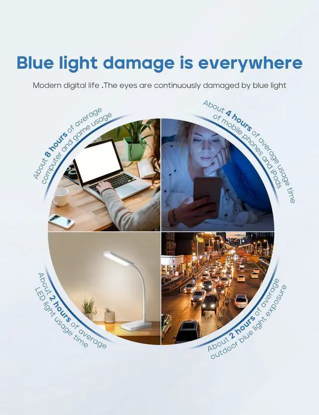 Alt view image 4 of 5 - ZanyLen Blue Light Blocking Glasses Men Computer Gaming Glasses Rectangle Metal Semi-rimless Black/Golden Frame Anti Glare/UV400 Clear Lens