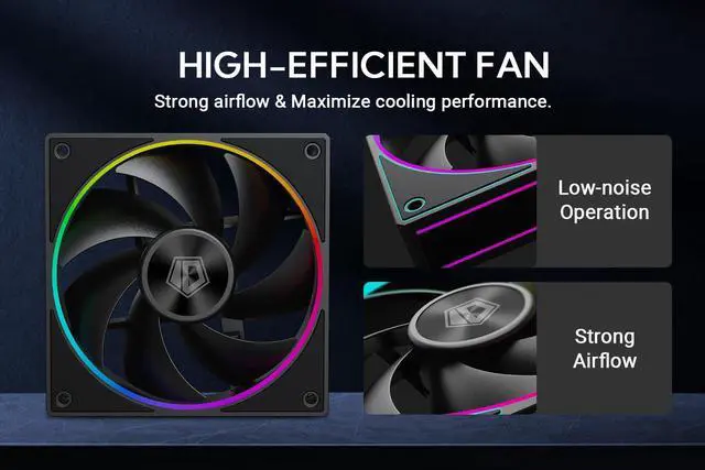 Alt view image 3 of 5 - ID-COOLING AF-127-K-TRIO 120mm Case Fan ARGB FDB Bearing PC Fan Daisy Chain Connector Computer Fan for Radiator/CPU Air Cooler/Computer Case, 3 Pack, Black