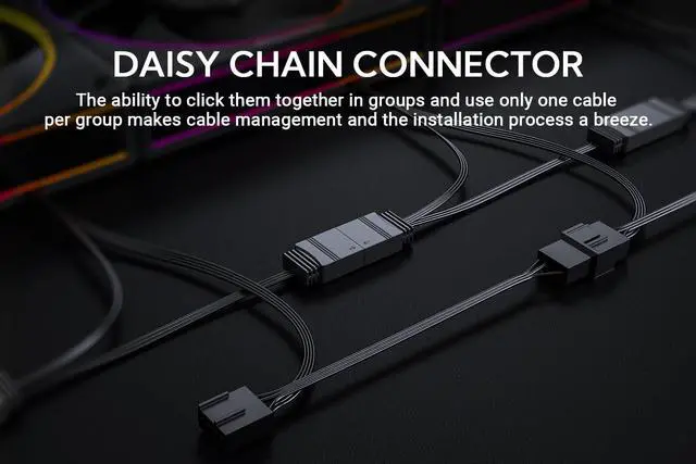 Alt view image 5 of 5 - ID-COOLING AF-127-K-TRIO 120mm Case Fan ARGB FDB Bearing PC Fan Daisy Chain Connector Computer Fan for Radiator/CPU Air Cooler/Computer Case, 3 Pack, Black