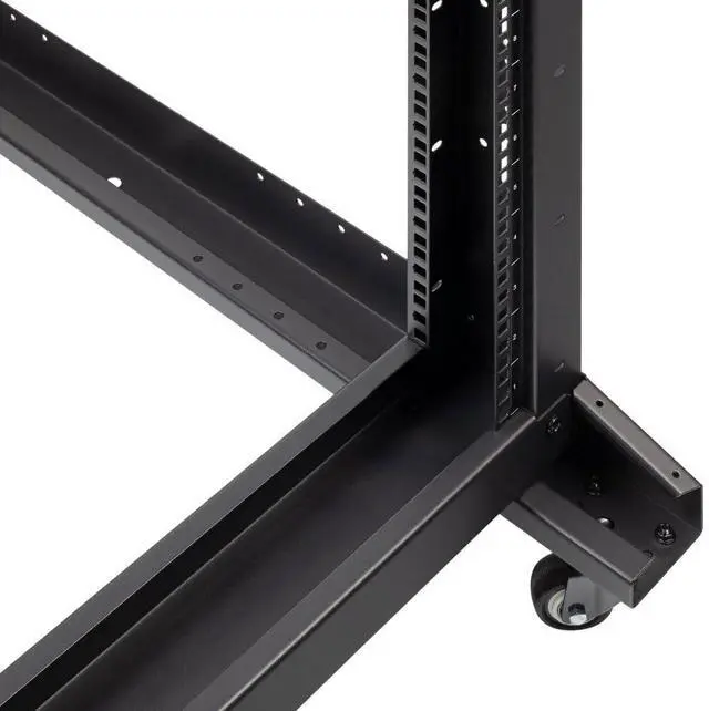 Alt view image 5 of 5 - NavePoint 42U Server Rack, 4-Post Open Frame Rack for 19" Networking Equipment, 1000mm, Stationary/Casters, Black Steel, Max Weight Capacity 881 Lbs