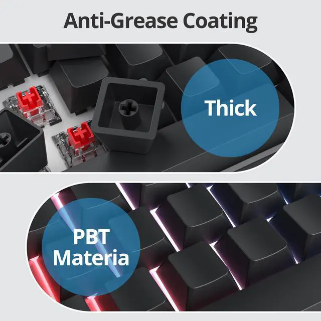 Alt view image 3 of 5 - Owpkeenthy Blank Black PBT keycaps Custom Cherry Profile 1.5mm Thick ANSI ISO Minimalist Keycap Set for 60% 65% 75% Fullsize MX Switches Mechanical Keyboard (Blank Black)
