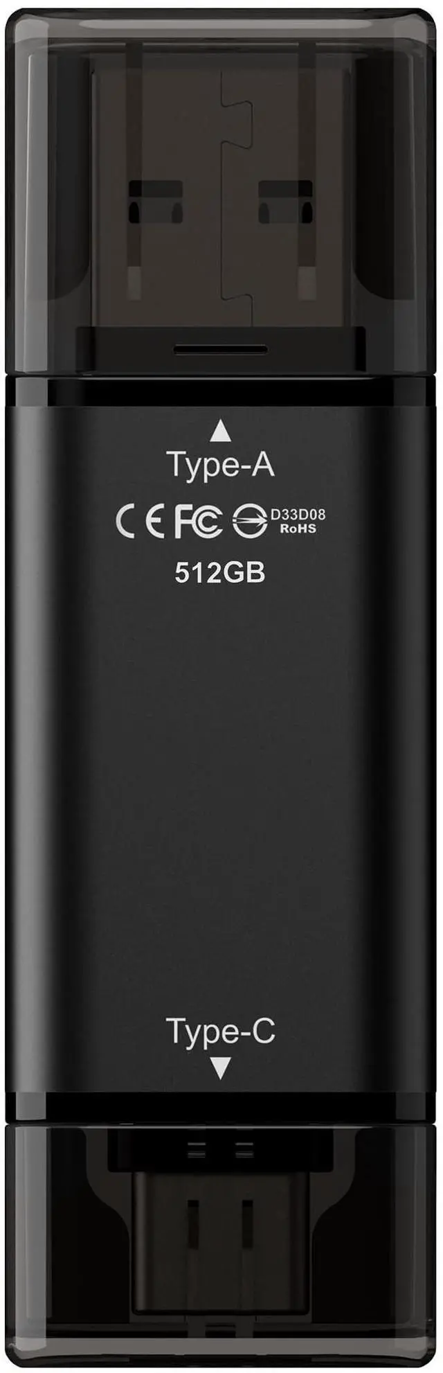 Alt view image 2 of 5 - TEAMGROUP X1 MAX 512GB USB 3.2 1000MB/s Gen 2 Type A & Type C (3.1/3.0) OTG Dual Interface USB Flash Drive Data Storage Memory Stick Compatible with Smartphone/Tablet/Laptop/PC/MacBook TX1MAX3512GB01
