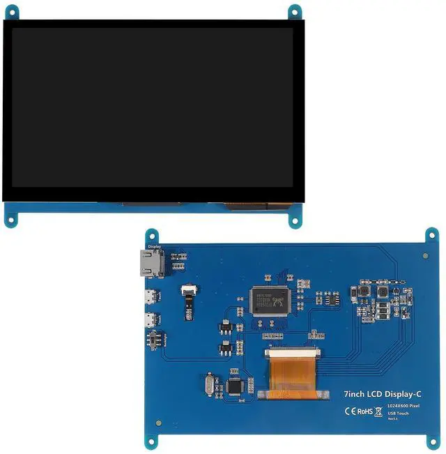 Alt view image 2 of 5 - XIITIA 7 Inch IPS Touch Screen Display 1024×600 Capacitive Screen HDMI HD Screen Full View Color LCD Liquid Crystal Screen for Windows 10 8 7, BB Black etc