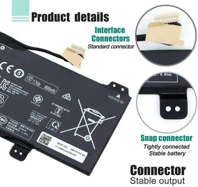 Alt view image 3 of 5 - BOWEIRUI GM02XL 917725-855 Battery Compatible with HP Chromebook 14 G5 14-CA000NA 11 G6 G7 EE Chromebook X360 11 G1 Series Notebook GB02XL L42583-005 917725-855 Battery