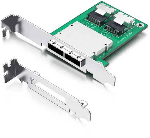 Main image of Dual Mini SAS SFF-8088 to SFF-8087 Mini SAS Adapter, with Low Profile and Full-Height Profile Bracket