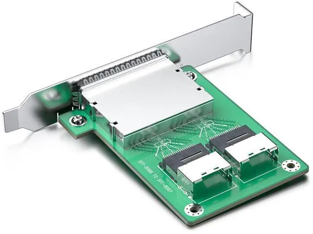Alt view image 5 of 5 - Dual Mini SAS SFF-8088 to SFF-8087 Mini SAS Adapter, with Low Profile and Full-Height Profile Bracket