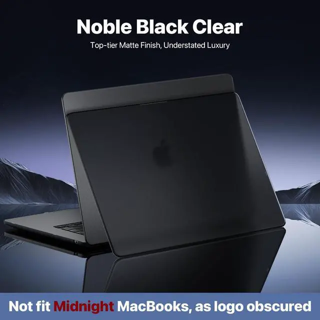 Alt view image 4 of 5 - Soonjet for MacBook Air 15 inch Case M4 2025 2024 2023 M3 M2 [Top-Tier Matte Finish] [Ultra Thin Armor] Hard Shell Laptop Cover - Noble Black Clear