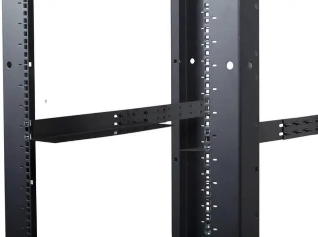 Alt view image 2 of 3 - CablesAndKits 4 Post Rack Mount Adjustable Rails - 1RU 14 Gauge Steel Server Rack Rails, Adjustable Depth 20.25"-33.25", Fits 19", 23", 30", 200lbs Support, Black Powder Coat, with Rack Screws