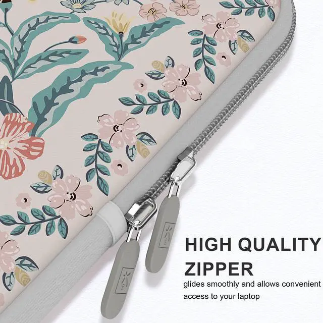 Alt view image 5 of 5 - iCasso Laptop Sleeve 13 inch for MacBook Air 13-13.6 inch, Cute Laptop case for MacBook Pro 13 inch, Slim Protective Travel Carrying Case for MacBook Pro 14 inch, Computer Mats for Desktop,Pink Floral