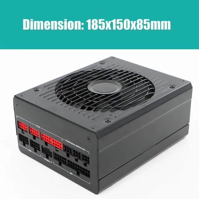 Alt view image 5 of 5 - GLOTRENDS PW1250W 1250W Fully Modular Power Supply Without Power Cord, ATX 3.0 & PCIE 5.0 Ready, 80 Plus Platinum Certified, 140mm F.D.B Fan