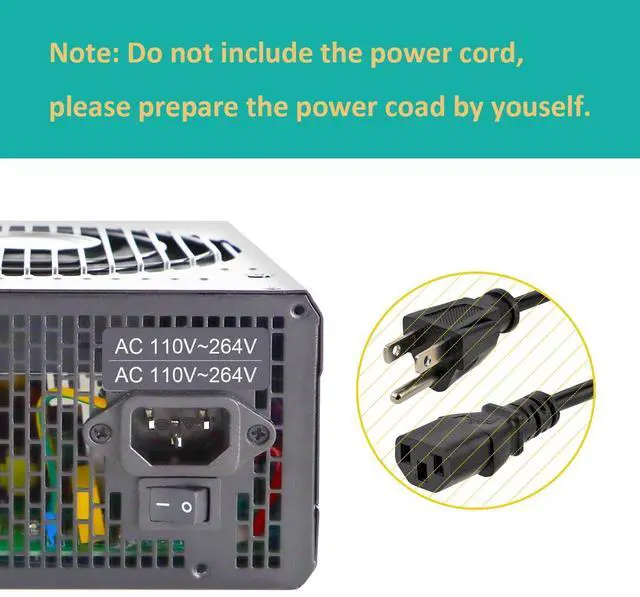 Alt view image 4 of 5 - GLOTRENDS PW1250W 1250W Fully Modular Power Supply Without Power Cord, ATX 3.0 & PCIE 5.0 Ready, 80 Plus Platinum Certified, 140mm F.D.B Fan