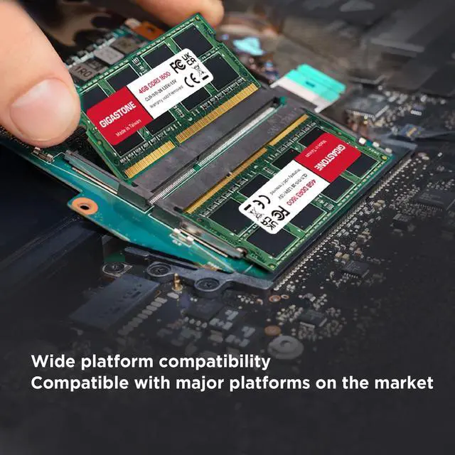 Alt view image 4 of 5 - DDR3 RAM Laptop Only GIGASTONE 32GB Kit (8x4GB) DDR3/DDR3L 1600MHz (1333MHz) PC3-12800 (PC3-10600) CL11 1.35V/1.5V 2Rx8 SODIMM 204 Pin Unbuffered Non ECC High Performance Notebook Memory Upgrade