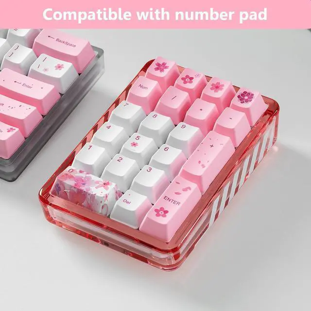 Alt view image 3 of 5 - (Only Keycaps) Sakura 60% PBT Keycaps Set OEM for MX Switches Mechanical Keyboard ANSI Layout Compatible with GH60 RK61/ALT61/Annie/poker GK61 GK64 (Korean)