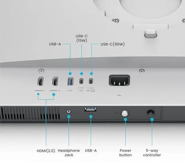 Alt view image 2 of 5 - BenQ MA270U 27 4K 3840x2160 Monitor for MacBook® Pro/Air, Dual USB-C, 90W Power Delivery, Mac Color Match, USB Hub, Brightness & Volume Control on Mac, Height & Tilt Adjustable Stand, P3 Color Gamut